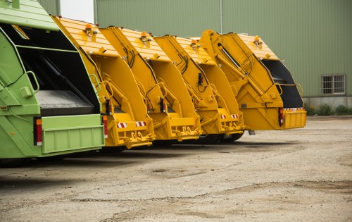 Professional waste management team at work