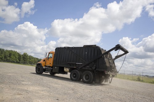 Mid-job photo showing mixed commercial waste loaded into vehicle